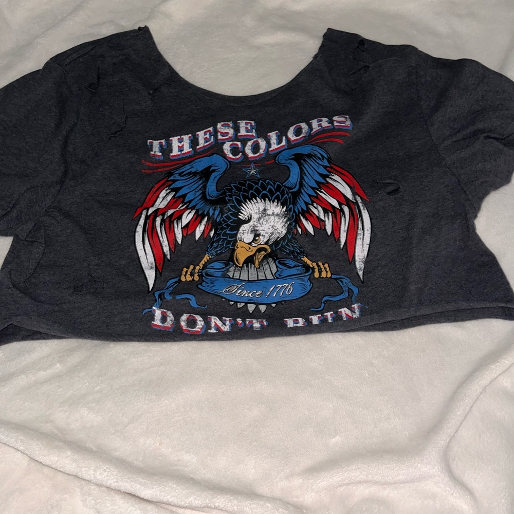 cropped distressed tshirt